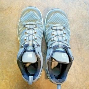 Salomon X Ultra Grey/Teal Hiking Shoes Wmns US 8